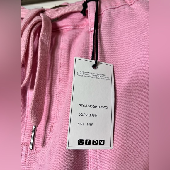 Judy Blue Women’s Pink Joggers Pants Size 14W brand new - Picture 3 of 6